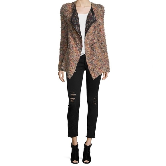 IRO Malvina Open-Front Bloucle Multicolored Jacket Sz-38 - Picture 1 of 12